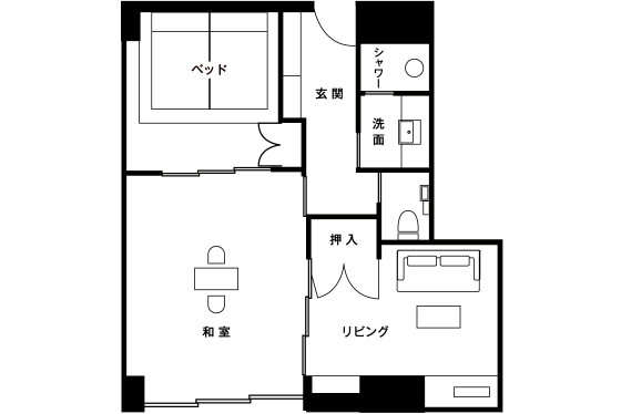 和洋室 リビング付き 間取り図